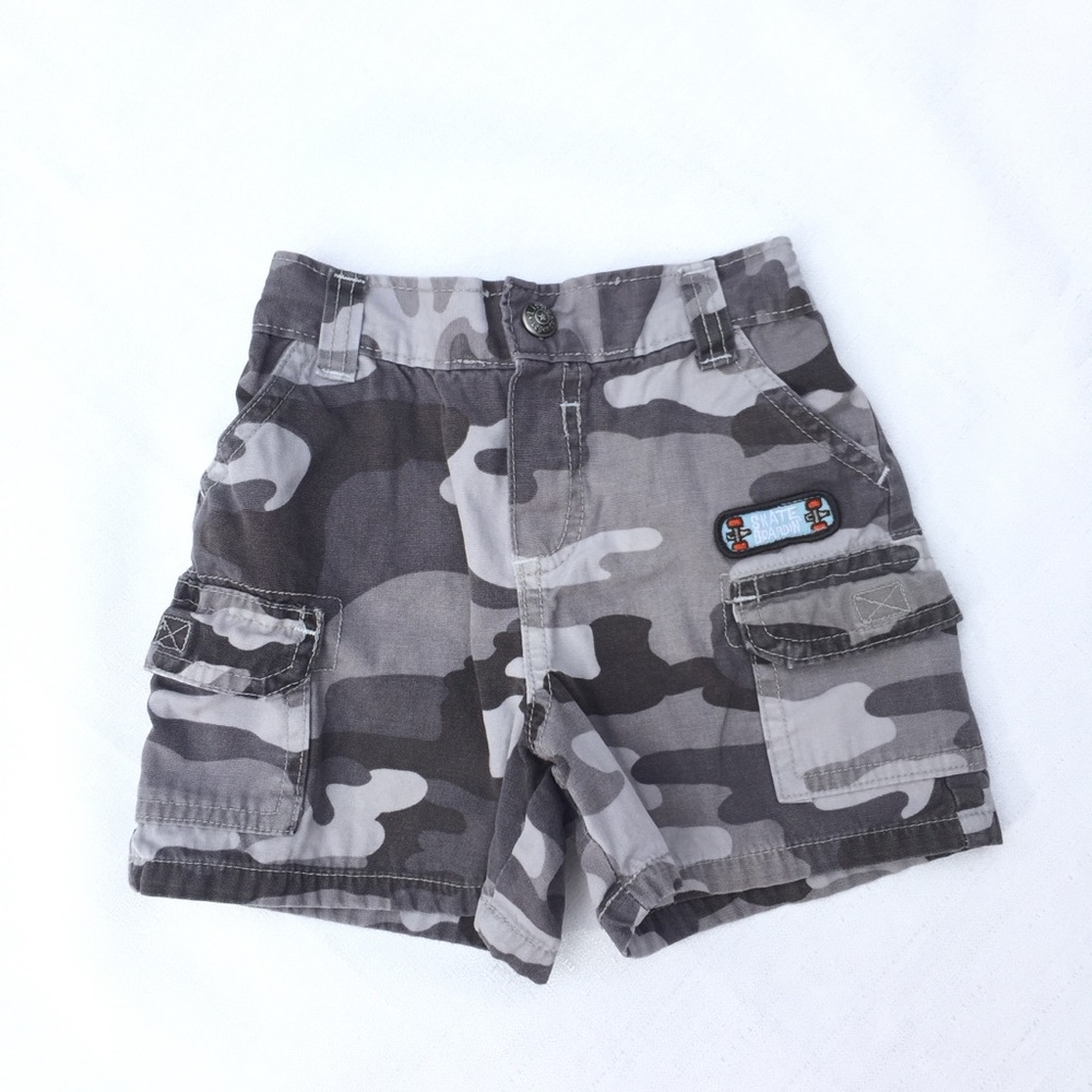 Baby Grey Camouflage Cargo Shorts Size 6-9 months